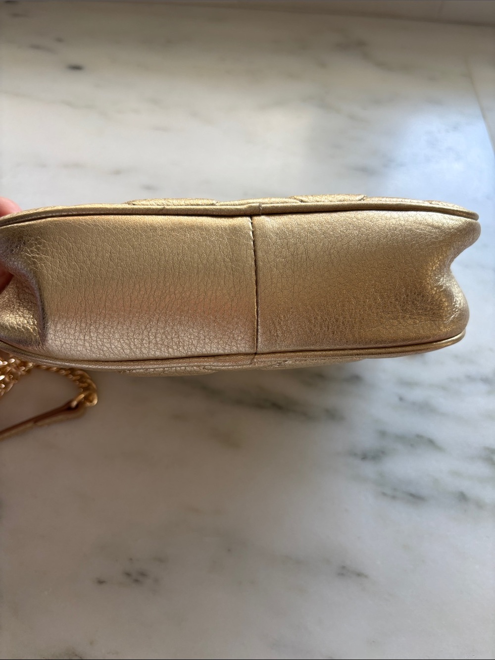 Lilly Pulitzer Dessa Quilted Gold Leather purse - Picture 5 of 6
